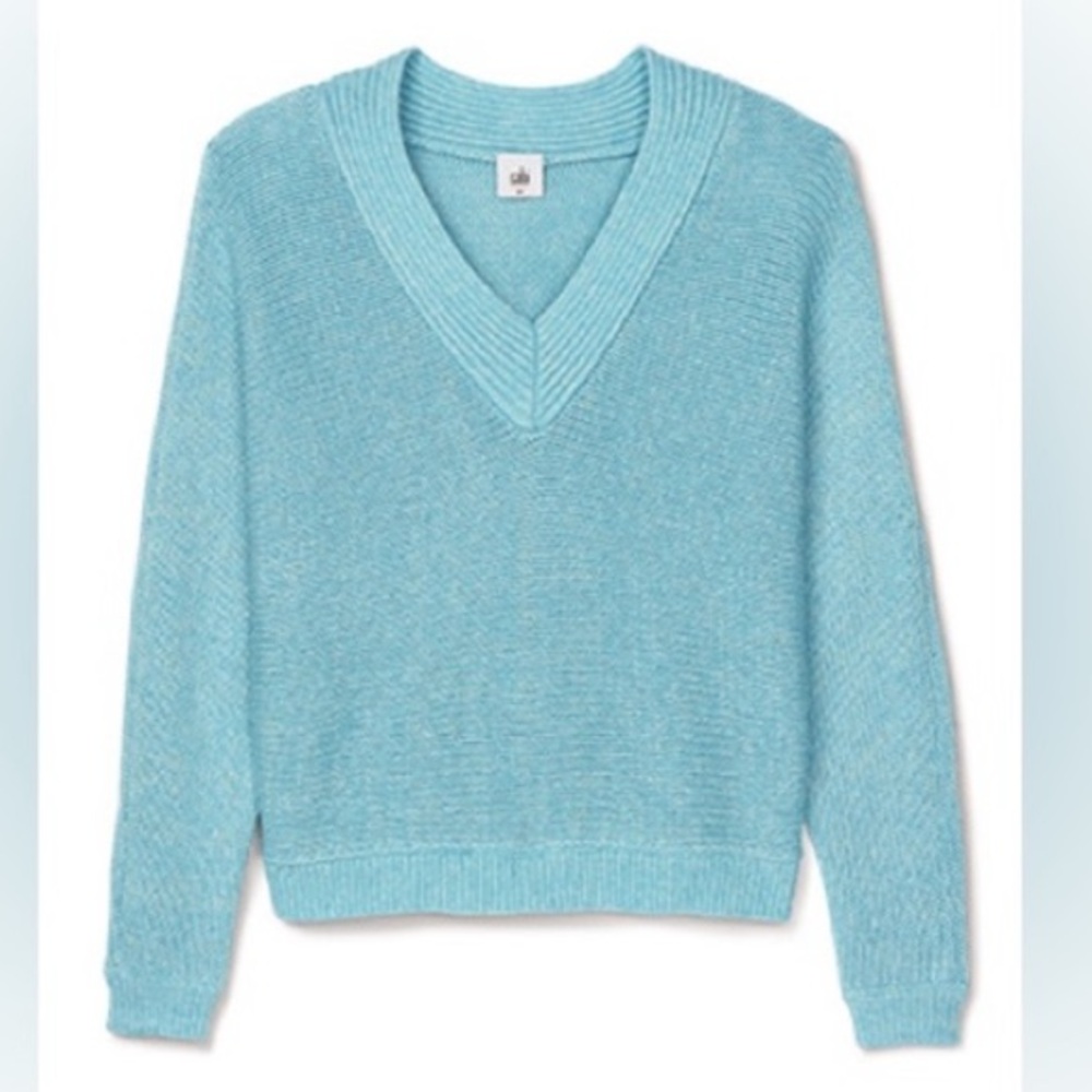 cabi 4282 Frosty Blue V Neck Sweater Size Small